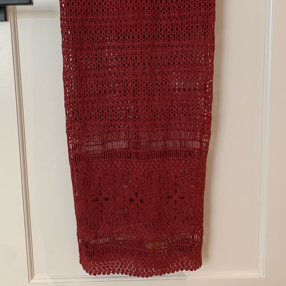 Lulus EUC XS red maxi lace overlay dress - Picture 8 of 13